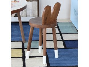 Lola Solid Walnut & White Kids Chair (Set Of 2)