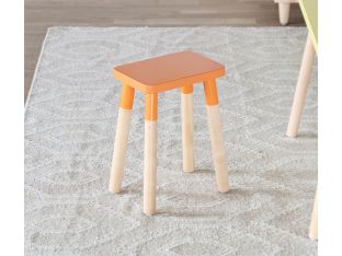 Peewee Maple Orange Square Kids Chair (Set Of 2)