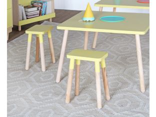 Peewee Maple Yellow Square Kids Chair (Set Of 2)