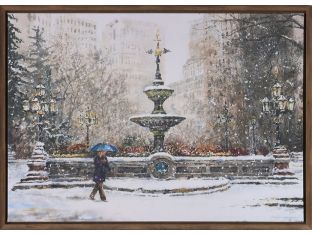 Central Park - Winter Fountain 42W X 30H