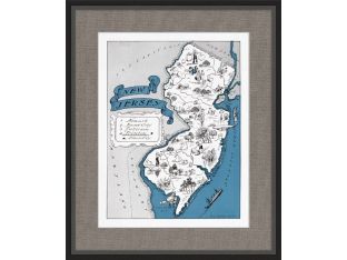 Illustrated Map of New Jersey 21.5W x 26H