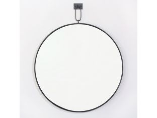 Antiqued Iron Round Pendant Mirror