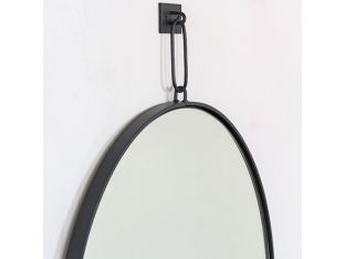 Antiqued Iron Round Pendant Mirror