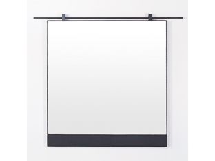 Antiqued Iron Suspension Mirror From Single Bar