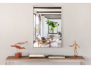 Mirror Wrapped in Brushed Steel Frame