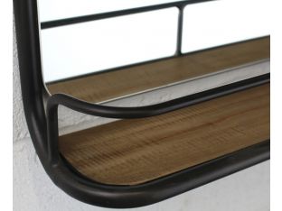 Garland Mirror with Steel Tube Frame and Wood Shelf