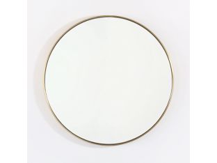 Small Round Polished Brass Mirror