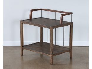 Mango Wood And Iron Rustic Nightstand