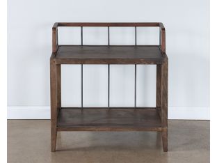 Mango Wood And Iron Rustic Nightstand