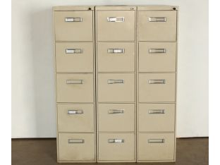 5 Drawer Beige Office File Cabinet