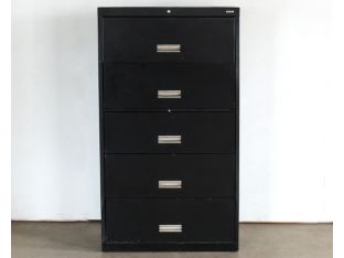 5 Drawer Black Lateral Office File Cabinet