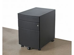 Rolling Black 3 Drawer Filing Cabinet
