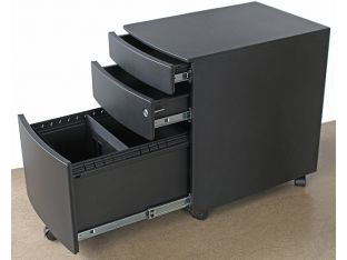 Rolling Black 3 Drawer Filing Cabinet