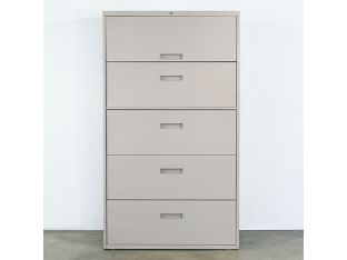 Large 5 Drawer Lateral Grey File Cabinet