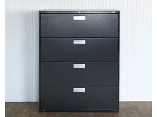 Black Metal Lateral File Cabinet 
