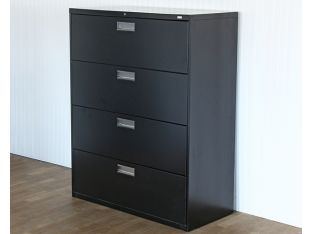 Black Metal Lateral File Cabinet 