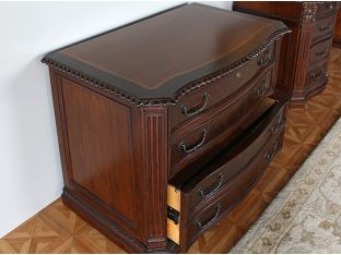 Burled Walnut File Cabinet With Two File Drawers