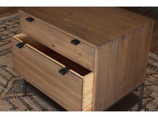 Auburn Poplar Modular File Cabinet w/Leather Pulls