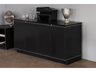 Black & Chrome Office Credenza