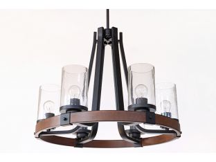 Rustic Bronze & Glass Chandelier