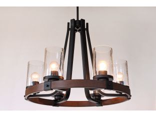 Rustic Bronze & Glass Chandelier