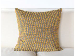 Gold Slub Pillow On Grey 
