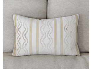 Saffron And Grey Vertical Striped Kidney Pillow