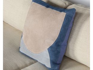 Beige And Blue Suede Arch Pillow