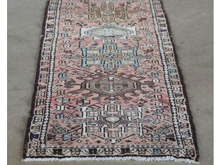 2' x 10' Salmon Karajeh Persian Runner Circa 1965