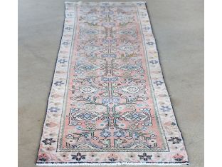2'10" x 10' Salmon Mahallat Persian Runner Circa 1965
