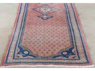 2'5" x 8'2" Salmon and Blue Hamadan Persian Runner