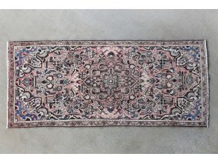 3'8" x 8'4" Rose Hamadan Persian Runner Circa 1965