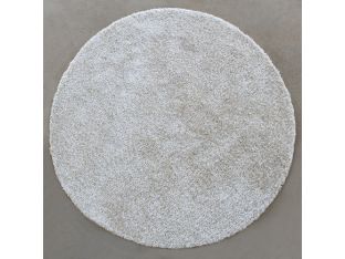 7''10" Round Machine Tufted Ivory 1 Inch Pile Rug