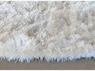 8' Round Ivory Three Inch Pile Shag Rug