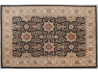 9'3" X 13' Black/Gold Persian Style Tufted Rug