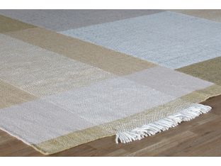 9 X 12 Khaki And Cream Tonal Colorblock Rug