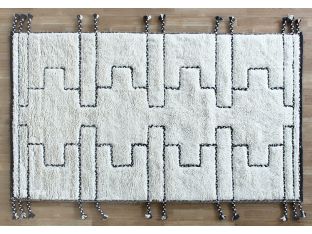 5 X 8 Black And Cream Braided Pattern Rug