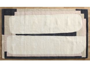 5 X 8 Neutral And Black Abstract Rug