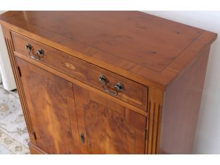 Yew Wood Cabinet with Inlay, Circa 1960