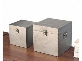 Set of 2 Jensen Aluminum Clad Boxes