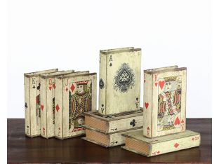 Playing Card Book Boxes - Set of 8 Assorted - Cleared Décor