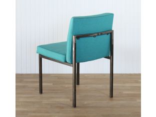 Turquoise Blue Fabric Side Chair