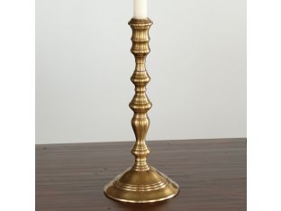 Pair of Antique Brass Colonial Candle Holders