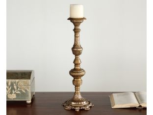 Pair of Antique Brass Ornate Candle Holders