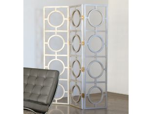 Antique Silver Wood Mandala Room Screen