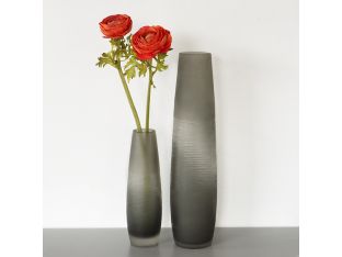 Set of 2 Banded Smoke Vases