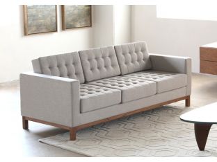 Dixon Sofa in Beige with Walnut Legs