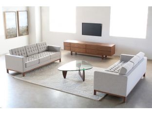 Dixon Sofa in Beige with Walnut Legs