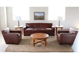 Tight Back Jean Michel Frank Style Sofa in Leather