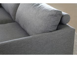 Union Sofa in Charcoal with Brushed Stainless Steel Legs